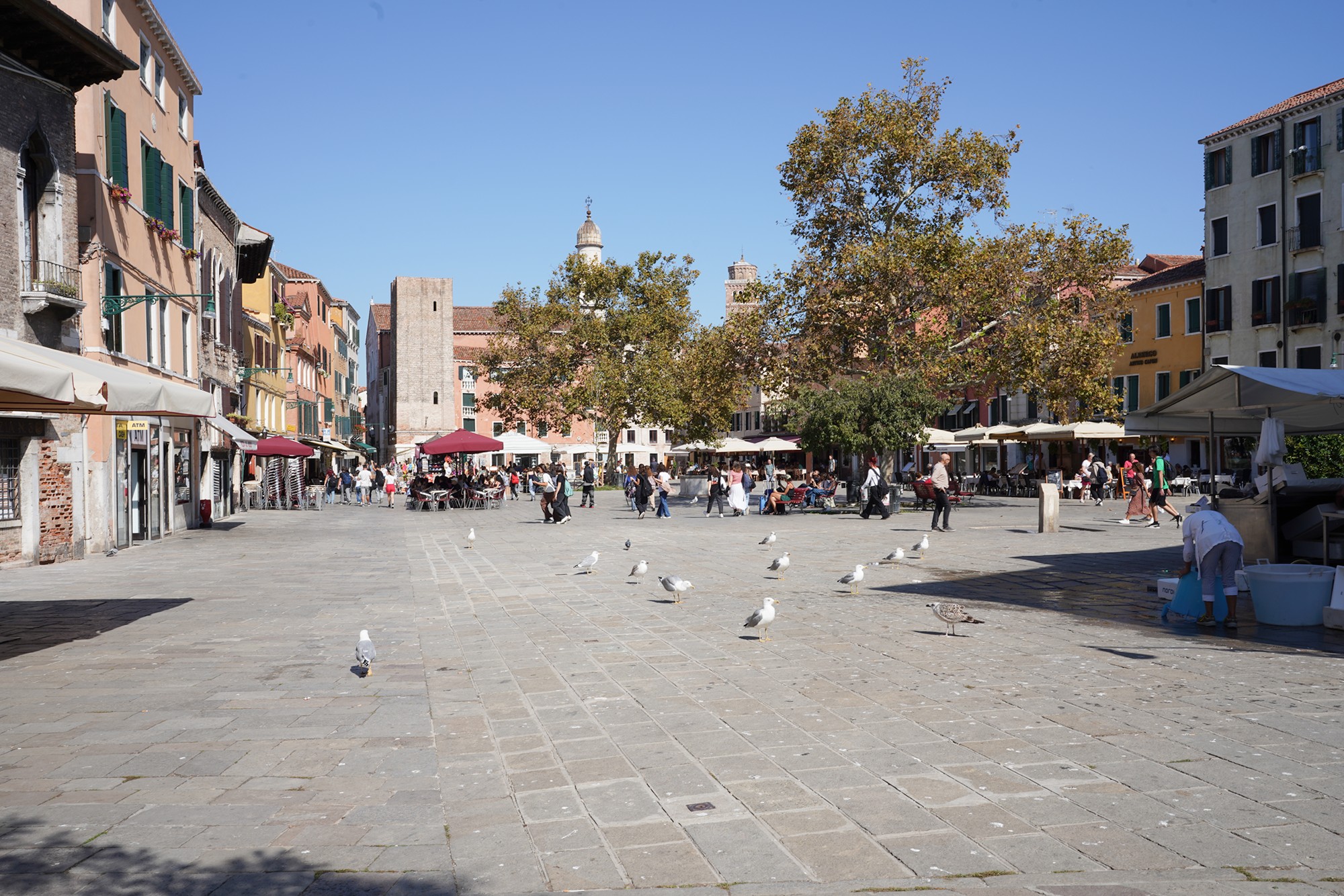 Campo Santa Margherita and Ca’ Rezzonico, Venice, Italy